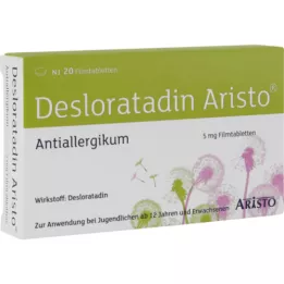 DESLORATADIN Aristo 5 mg comprimidos revestidos por película, 20 unidades