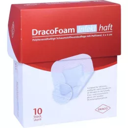DRACOFOAM Infekt haft Foam Wound Dressing 5x5 cm, 10 pcs