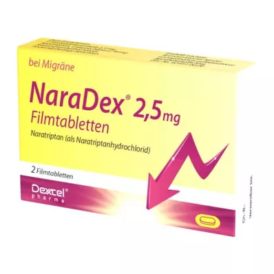 Comprimidos revestidos por película NaraDex® 2,5 mg, 2 unidades Comprimidos revestidos por película NaraDex® 2,5 mg, 2 unidades