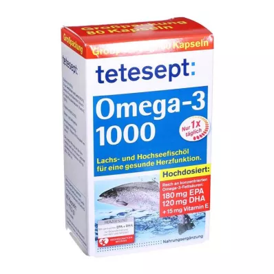 TETESEPT Omega-3 1000 Cápsulas, 80 Cápsulas TETESEPT Omega-3 1000 Cápsulas, 80 Cápsulas