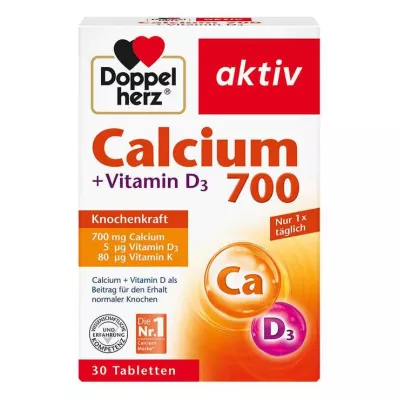 Doppelherz Cálcio 700 + Vitamina D3 comprimidos, 30 unid Doppelherz Cálcio 700 + Vitamina D3 comprimidos, 30 unid