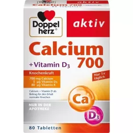 DOPPELHERZ Calcium 700+Vitamin D3 Tablets, 80 Capsules