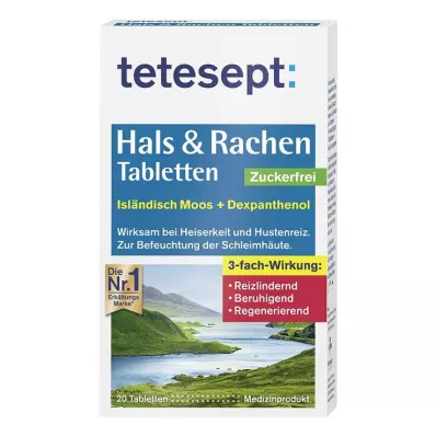 TETESEPT Garganta & Pastilhas para a garganta sem açúcar, 20 unid TETESEPT Garganta & Pastilhas para a garganta sem açúcar, 20 unid