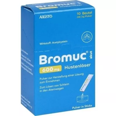 BROMUC 600 mg de supressor da tosse plv.para uso oral, 10 unid