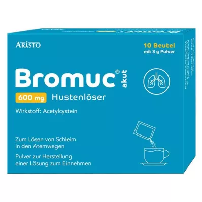 BROMUC 600 mg de supressor da tosse plv.para uso oral, 10 unid