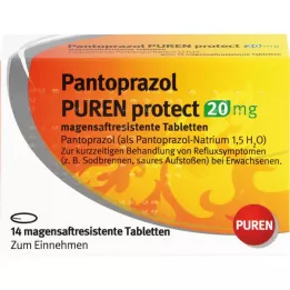 PANTOPRAZOL PUREN Proteger 20 mg comprimidos com revestimento entérico, 14 unidades
