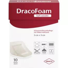 DRACOFOAM Stick de espuma adesiva sensível para feridas 5x5 cm, 10 unidades