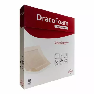 Dracofoam adesivo espuma sensível ferida 5x5 cm, 10 un Dracofoam adesivo espuma sensível ferida 5x5 cm, 10 un
