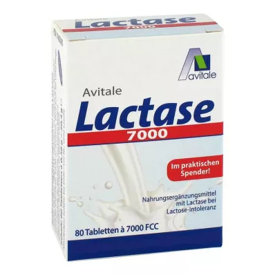 Lactase 7.000 comprimidos FCC em dispensador, 80 unidades Lactase 7.000 comprimidos FCC em dispensador, 80 unidades