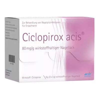 Ciclopirox acis 80 mg / g de conteúdo de ingrediente ativo. Esmalte, 6 g Ciclopirox acis 80 mg / g de conteúdo de ingrediente ativo. Esmalte, 6 g