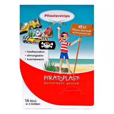Tiras de gesso para meninos Piratoplast 3 tamanhos (16 peças)