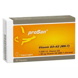 PROSAN Vitamina D3+K2 MK-7 cápsulas, 30 unid