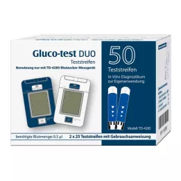 GLUCO TEST DUO Tiras de teste, 50 unidades