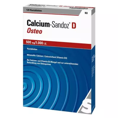 Cálcio Sandoz D Osteo 500 mg / 1.000 UI comprimidos mastigáveis, 120 unid Cálcio Sandoz D Osteo 500 mg / 1.000 UI comprimidos mastigáveis, 120 unid