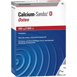 CALCIUM SANDOZ D Osteo 500 mg/1.000 U.I. comprimidos mastigáveis, 120 unid
