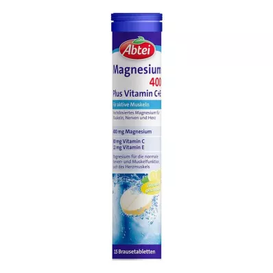 Comprimidos efervescentes Abbey Magnesium 400 Plus Vitamina C + E, 15 unid