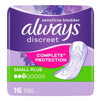 Almofadas para incontinência sempre discretas, pequenas plus, 16 unidades Almofadas para incontinência sempre discretas, pequenas plus, 16 unidades