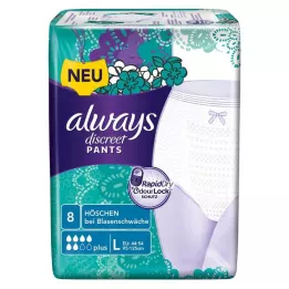 ALWAYS Calcinha para incontinência discreta plus L, 8 unidades