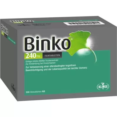 BINKO 240 mg comprimidos revestidos por película, 120 unidades