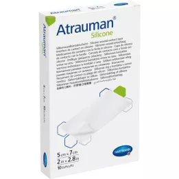 ATRAUMAN Compressas de silicone esterilizadas de 5x7 cm, 10 unidades