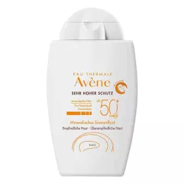AVENE Fluido solar mineral SPF 50+ sem cor, 40 ml