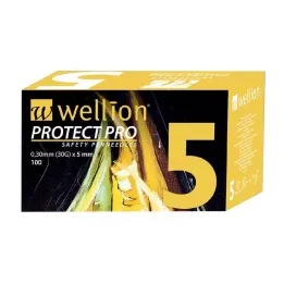 WELLION PROTECT PRO Agulhas de segurança para caneta 30 G 5 mm, 100 unidades