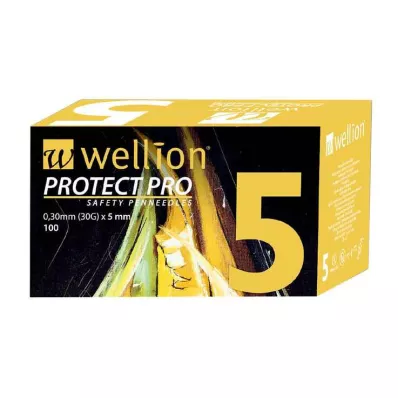 Agulhas Wellion Protect Pro Safety Pen 30 G 5 mm, 100 un Agulhas Wellion Protect Pro Safety Pen 30 G 5 mm, 100 un