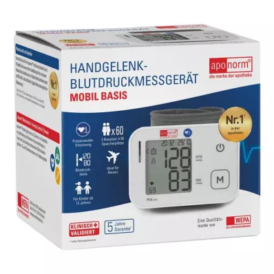 APONORM Monitor de tensão arterial de pulso básico móvel, 1 unidade APONORM Monitor de tensão arterial de pulso básico móvel, 1 unidade