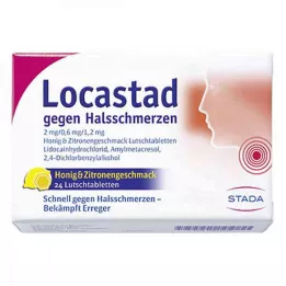 LOCASTAD contra a dor de garganta Mel-Limão Lut.-T., 24 unid