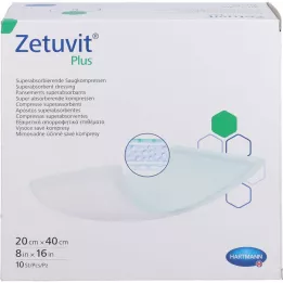 ZETUVIT Compressa absorvente extra forte Plus estéril 20x40 cm, 10 unidades