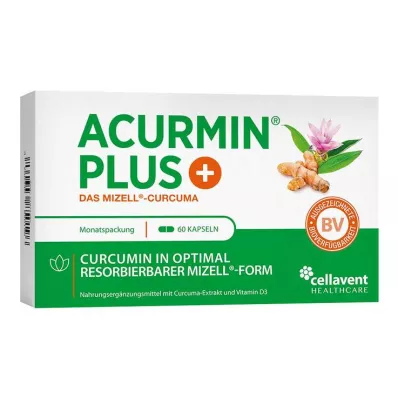 Acurmin Plus Cápsulas moles de cúrcuma micelar, 60 unidades Acurmin Plus Cápsulas moles de cúrcuma micelar, 60 unidades