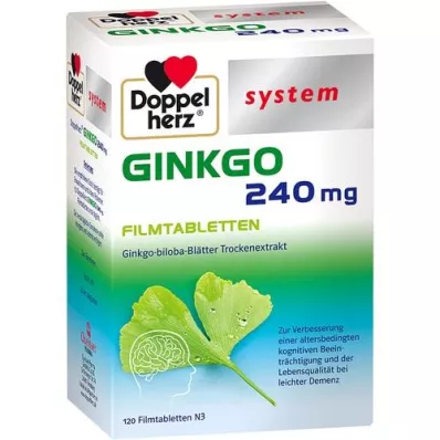 DOPPELHERZ Ginkgo 240 mg sistema comprimidos revestidos por película, 120 unid