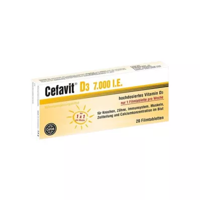 Cefavit D3 7.000 UI comprimidos revestidos por película, 20 unidades