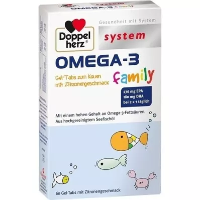 DOPPELHERZ Sistema familiar Omega-3 Gel-Tabs, 60 unidades