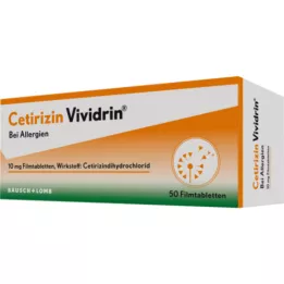 CETIRIZIN Vividrin 10 mg comprimidos revestidos por película, 50 unidades