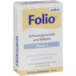 FOLIO 2 comprimidos revestidos por película sem iodo, 90 unid
