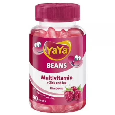 YAYA BEANS Raspberry Zinc and Iodine Chewable Lozenges, 90 Capsules