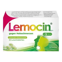 LEMOCIN pastilhas contra a dor de garganta, 50 unidades