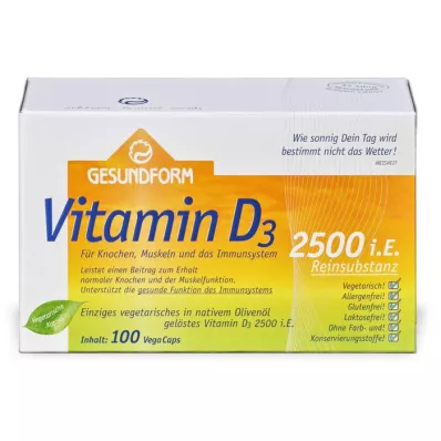 GESUNDFORM Vitamina D3 2.500 U.I. Vega-Caps, 100 unid