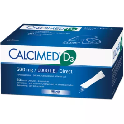 CALCIMED D3 500 mg/1000 U.I. Granulado direto, 60 unidades