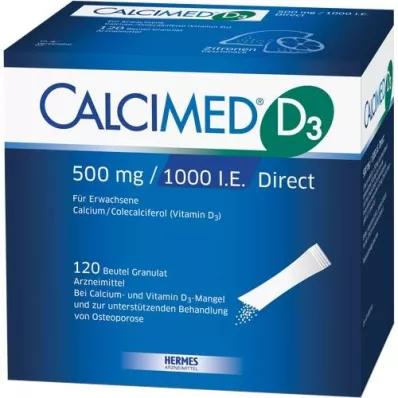 CALCIMED D3 500 mg/1000 U.I. Granulado direto, 120 unidades