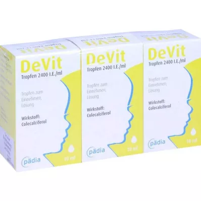 Devit gotas 2.400 UI / ml gotas orais, 3X10 ml Devit gotas 2.400 UI / ml gotas orais, 3X10 ml