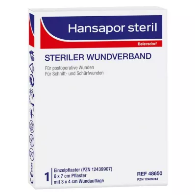 HANSAPOR penso esterilizado para feridas 6x7 cm, 1 pc HANSAPOR penso esterilizado para feridas 6x7 cm, 1 pc