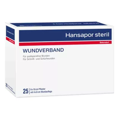 HANSAPOR Pensos esterilizados para feridas 8x10 cm, 3 pcs
