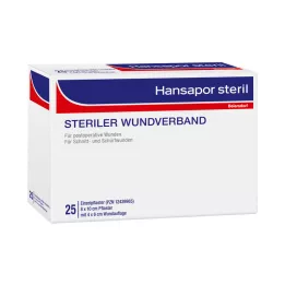 HANSAPOR penso esterilizado para feridas 8x10 cm, 25 unid