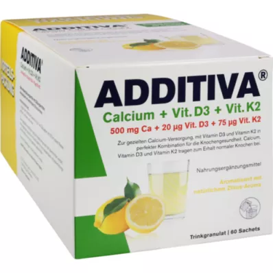 ADDITIVA Grânulos de cálcio+D3+K2, 60 unid