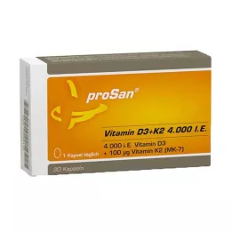 PROSAN Vitamin D3+K2 4,000 I.U. Capsules, 30 Capsules