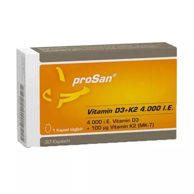 Prosan Vitamina D3 + K2 4.000 UI cápsulas, 30 unid