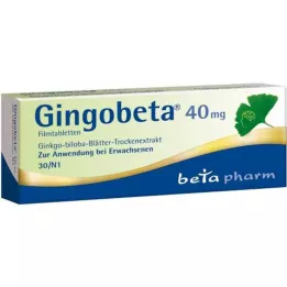 Gingobeta 40 mg comprimidos revestidos por película, 30 unidades