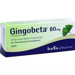 GINGOBETA Comprimidos revestidos por película de 80 mg, 30 unidades